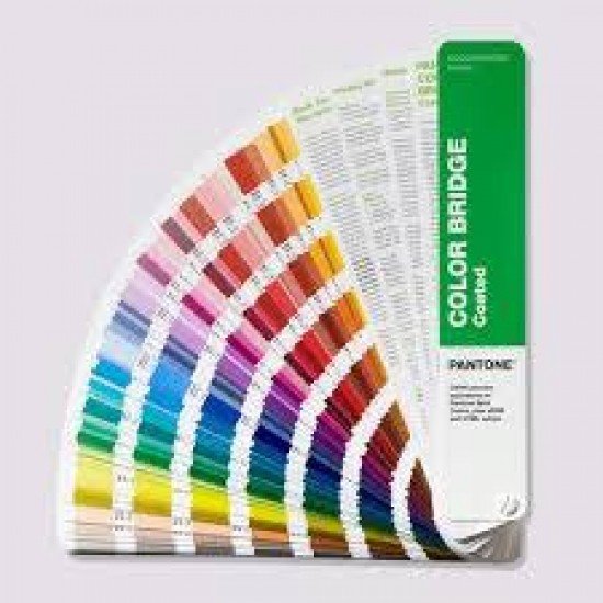 Pantone Color Bridge Guide Coated showing side-by-side comparison of Pantone Spot Colors and CMYK equivalents